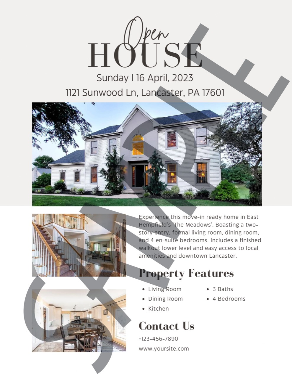 Open-house real-estate marketing brochure