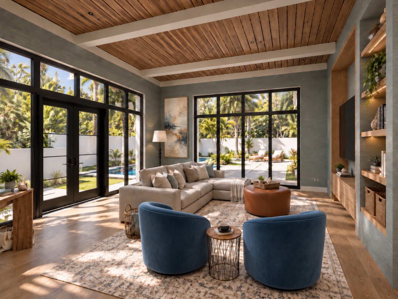 Warm coastal interior visualization