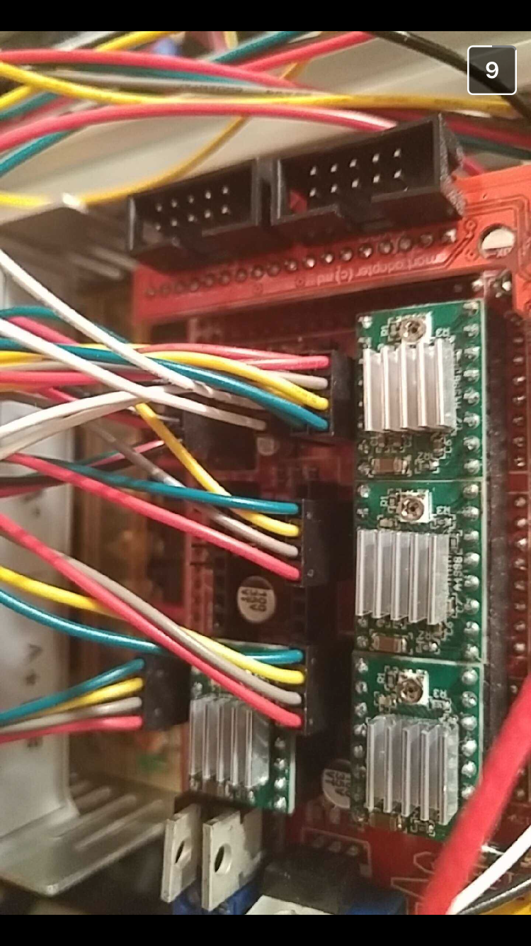Controller boards, drivers, cooling, and wiring in a custom 3D printer